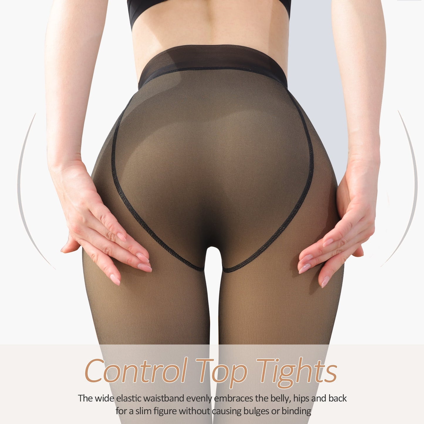 Fleece Lined Tights for Women -Therma Leggings Opaque Warm Winter Pantyhose , Black S-M